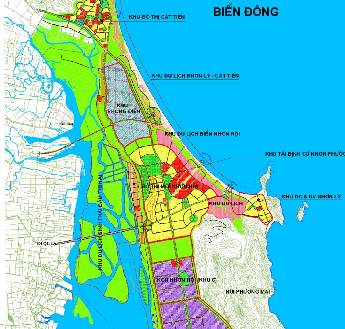 Vị trí KĐT Cát Tiến trên bản đồ quy hoạch Quy Nhơn